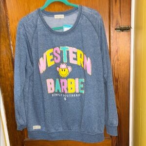 Simply Southern Blue Western Barbie Graphic Sweatshirt